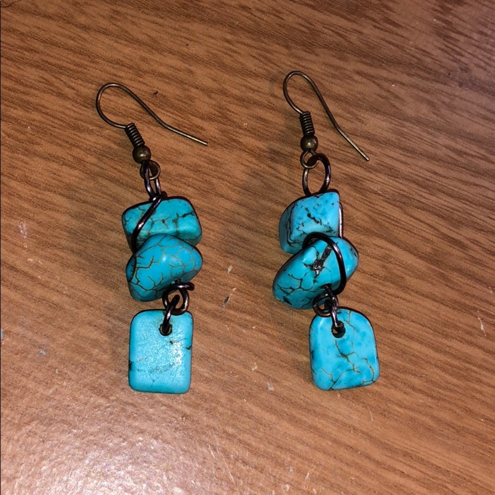 Blue rock earrings